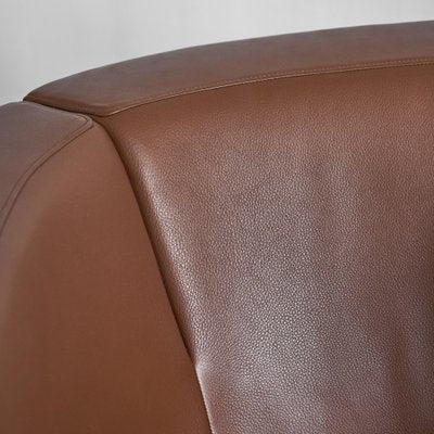 Tulip Swivel Club Chairs in Brown Leather from B&b Italia / C&b Italia, Set of 2-LPQ-1747993