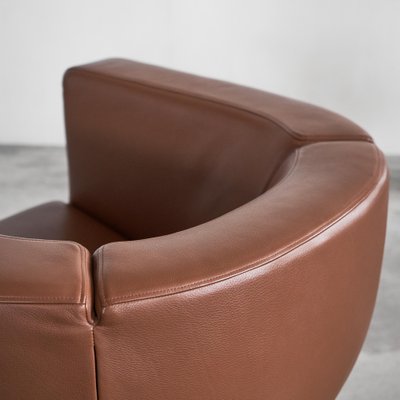 Tulip Swivel Club Chairs in Brown Leather from B&b Italia / C&b Italia, Set of 2-LPQ-1747993