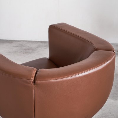 Tulip Swivel Club Chairs in Brown Leather from B&b Italia / C&b Italia, Set of 2-LPQ-1747993