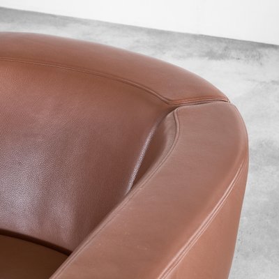 Tulip Swivel Club Chairs in Brown Leather from B&b Italia / C&b Italia, Set of 2-LPQ-1747993