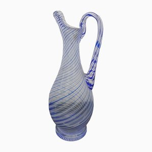 Turkish Art Glass Pitcher with Spiral Stripes-UWE-1348424