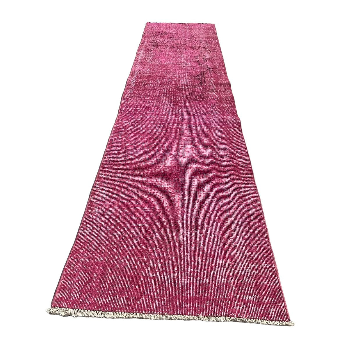 Turkish Distressed Narrow Runner Rug in Pink, 1970s