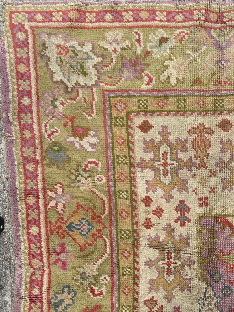 Turkish Ghyordes Oushak Rug, 1890s