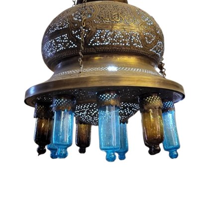 Turkish Gilt Brass and Crystal Ceiling Lamp-TCS-1744361