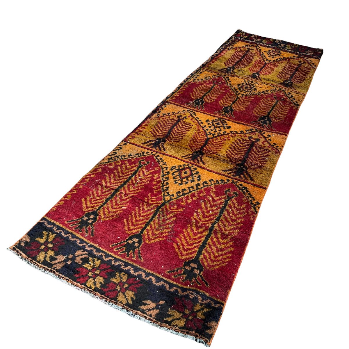 Turkish Hand-Knotted Kayseri Runner Rug