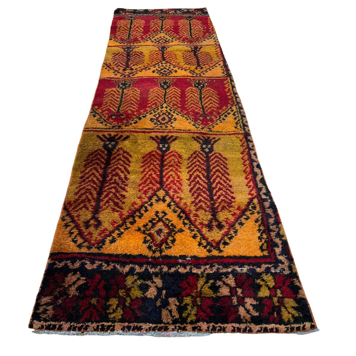 Turkish Hand-Knotted Kayseri Runner Rug