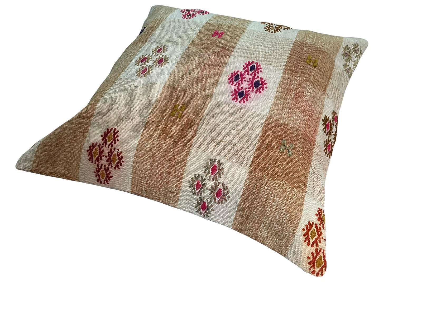 Turkish Kilim Rug Cushion Cover for Meditation Bench