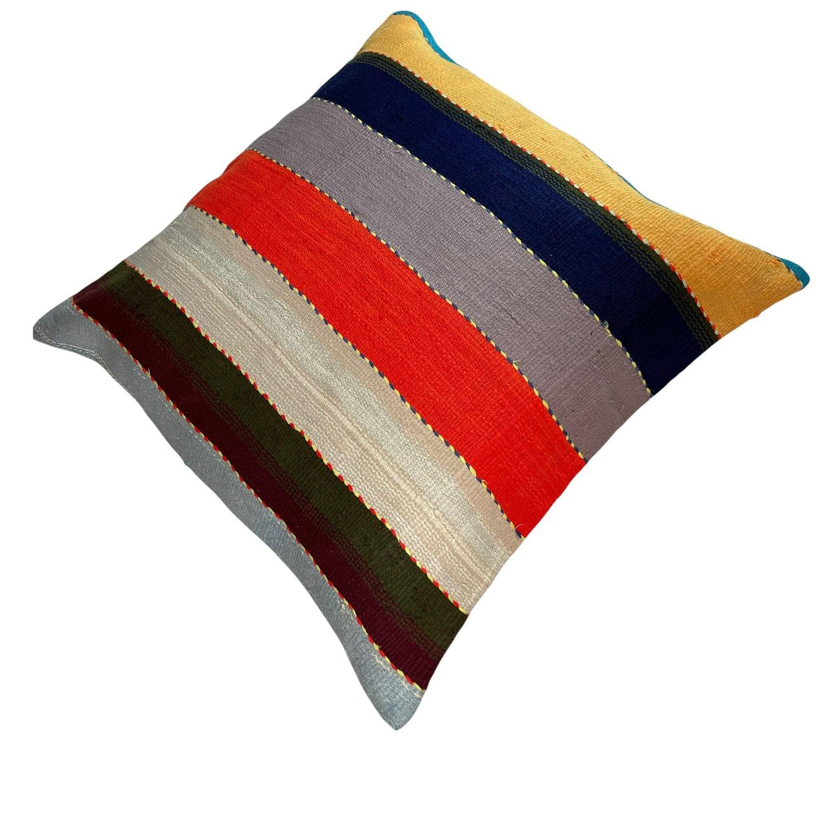 Turkish Kilim Rug Cushion Cover for Meditation Bench