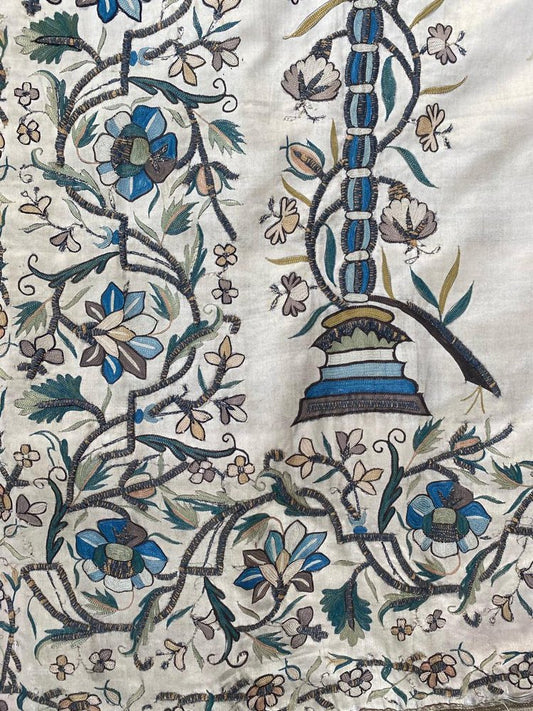 Turkish Ottoman Silk Embroidery Tapestry