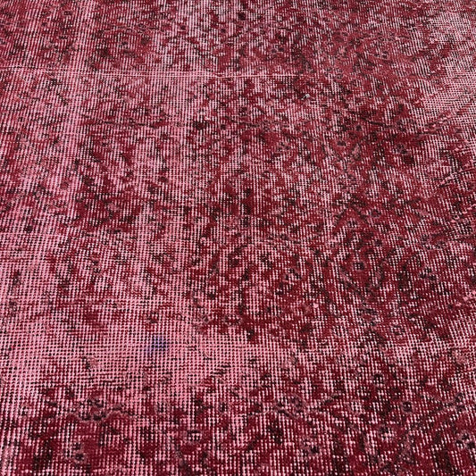 Turkish Over-Dyed Red Rug in Wool