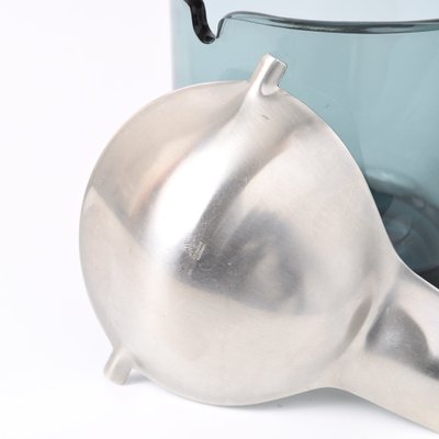 Turmaline Glass and Stainless Steel Ashtray by Wilhelm Wagenfeld for WMF, 1960s-IXK-1795790