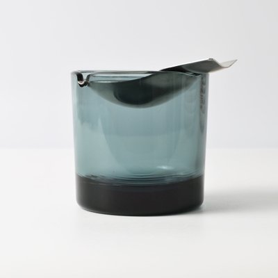 Turmaline Glass and Stainless Steel Ashtray by Wilhelm Wagenfeld for WMF, 1960s-IXK-1795790