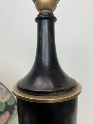 Turned Dark Oak Baluster Shaped Table Lamp, 1950s-WZZ-1397244