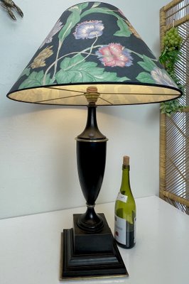 Turned Dark Oak Baluster Shaped Table Lamp, 1950s-WZZ-1397244