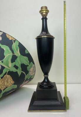 Turned Dark Oak Baluster Shaped Table Lamp, 1950s-WZZ-1397244