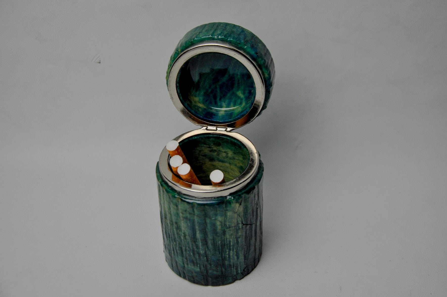 Turquoise Alabaster Cigarette Box attributed to Romano Bianchi, Italy, 1970s