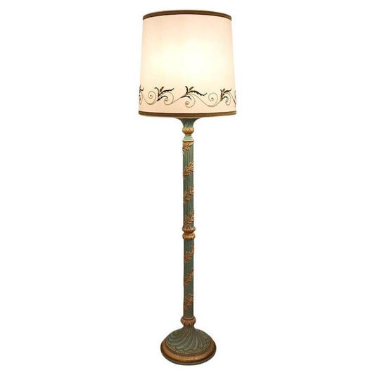 Turquoise and Gold Floor Lamp fom Chelini Firenze, 1980s