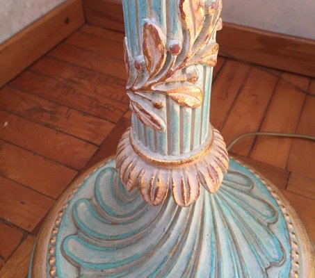 Turquoise and Gold Floor Lamp fom Chelini Firenze, 1980s-TBU-1805343