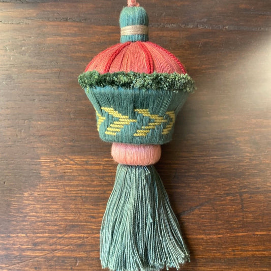 Turquoise and Strong Pink Tassel by Miho