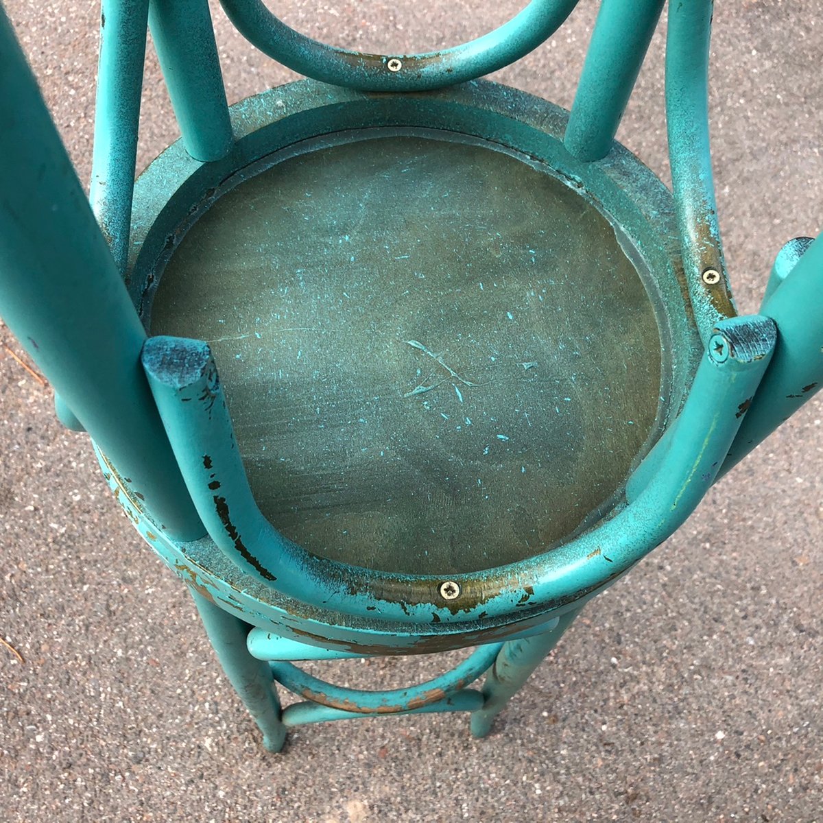 Turquoise Bistro Stools in the Style of Thonet, 1980s, Set of 2