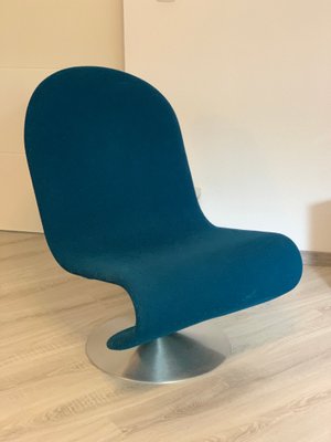 Turquoise-Blue Model 1-2-3 Lounge Chair by Verner Panton for Fritz Hansen, 1970s-JAG-935953