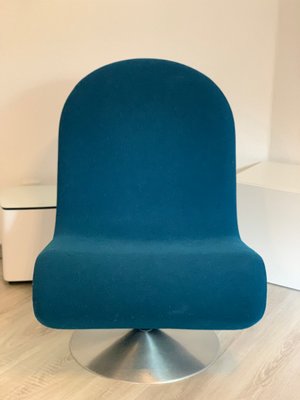 Turquoise-Blue Model 1-2-3 Lounge Chair by Verner Panton for Fritz Hansen, 1970s-JAG-935953