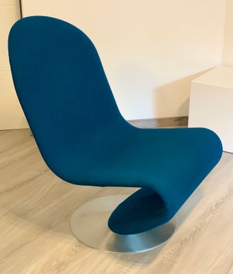 Turquoise-Blue Model 1-2-3 Lounge Chair by Verner Panton for Fritz Hansen, 1970s-JAG-935953