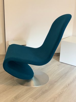 Turquoise-Blue Model 1-2-3 Lounge Chair by Verner Panton for Fritz Hansen, 1970s-JAG-935953