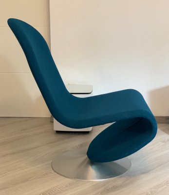 Turquoise-Blue Model 1-2-3 Lounge Chair by Verner Panton for Fritz Hansen, 1970s-JAG-935953