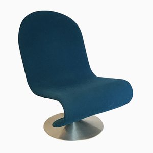 Turquoise-Blue Model 1-2-3 Lounge Chair by Verner Panton for Fritz Hansen, 1970s-JAG-935953