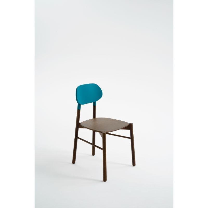 Turquoise Bokken Chair in Beech Structure with Lacquered Back by Colé Italia