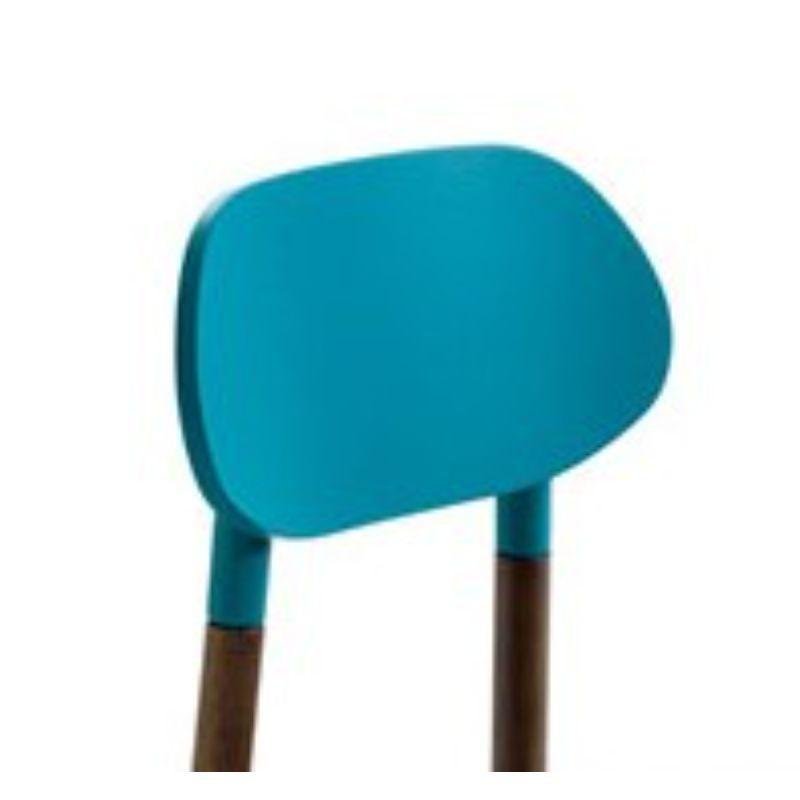 Turquoise Bokken Chair in Beech Structure with Lacquered Back by Colé Italia