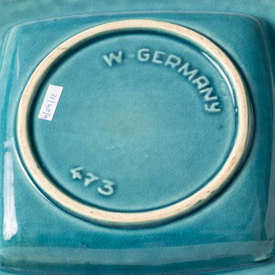 Turquoise Ceramic Bowl from Bay Keramik, 1970s-IXK-1327863