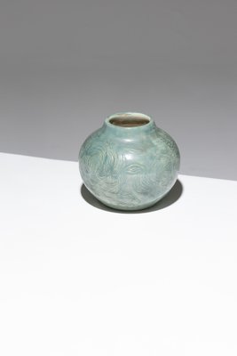 Turquoise Ceramic Vase, 1940s-QAC-2043168