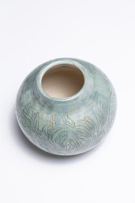 Turquoise Ceramic Vase, 1940s-QAC-2043168