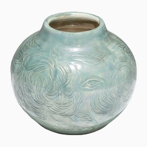 Turquoise Ceramic Vase, 1940s-QAC-2043168