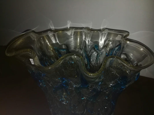 Turquoise Crystal Vase by Sergio Costantini