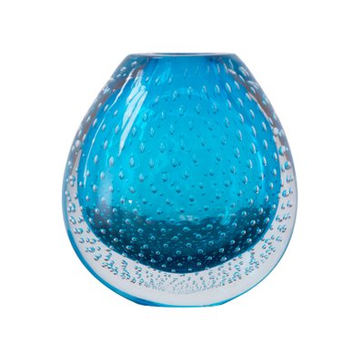 Turquoise Cuffed Murano Glass Vase from Nasonmoretti, Italy-MPO-1735829