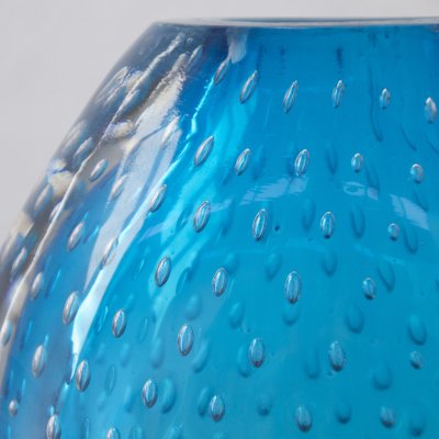 Turquoise Cuffed Murano Glass Vase from Nasonmoretti, Italy-MPO-1735829