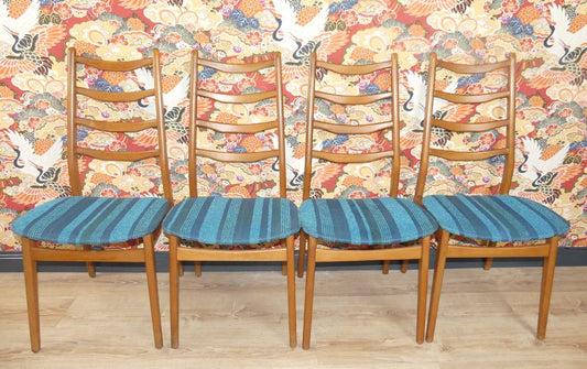 Turquoise Dining Chairs, 1960s, Set of 4