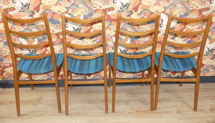 Turquoise Dining Chairs, 1960s, Set of 4-AFE-1115366