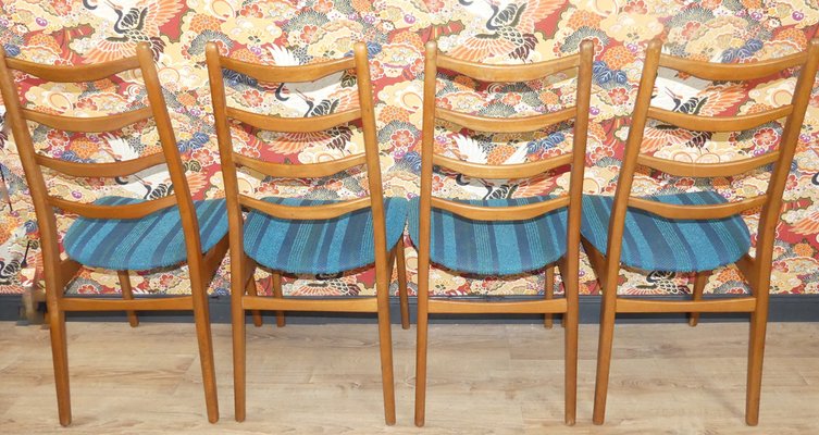 Turquoise Dining Chairs, 1960s, Set of 4-AFE-1115363