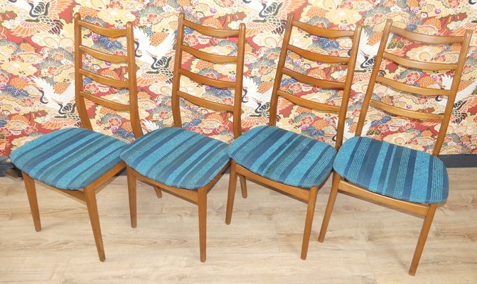 Turquoise Dining Chairs, 1960s, Set of 4-AFE-1115366