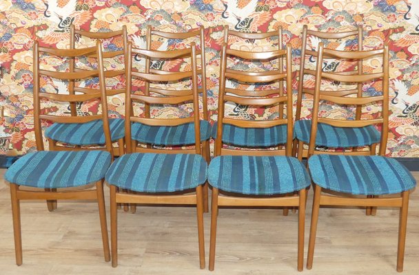 Turquoise Dining Chairs, 1960s, Set of 4-AFE-1115363