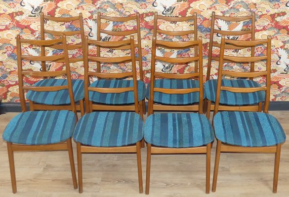 Turquoise Dining Chairs, 1960s, Set of 4-AFE-1115366