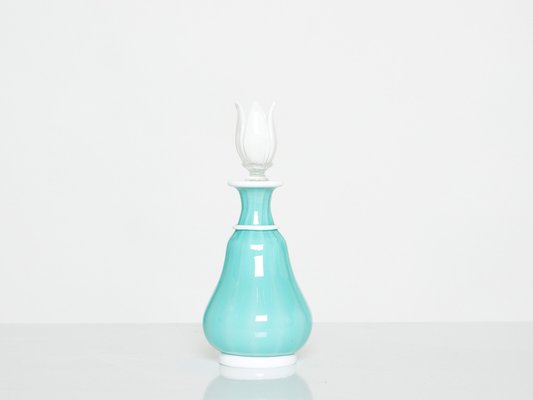 Turquoise Opal Glass Bottle Flacone with Stopper from Barovier & Toso, 1950s-YJA-1401168