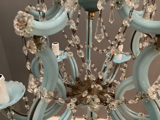 Turquoise Opaline Murano Glass Crystal Chandelier-JJC-932119