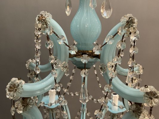 Turquoise Opaline Murano Glass Crystal Chandelier-JJC-932119