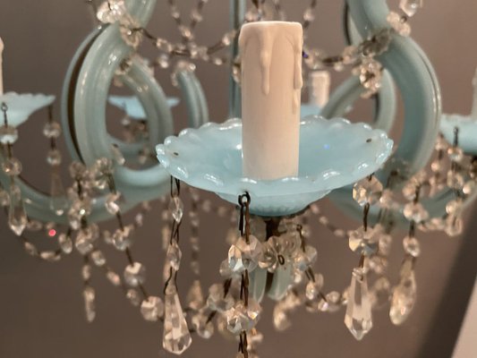 Turquoise Opaline Murano Glass Crystal Chandelier-JJC-932119