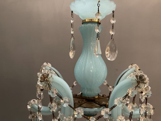 Turquoise Opaline Murano Glass Crystal Chandelier-JJC-932119